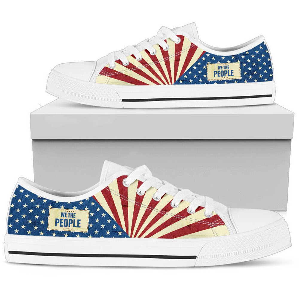 We The People Low Top Shoes USA Patriotic Shoes Gifts For Men Women