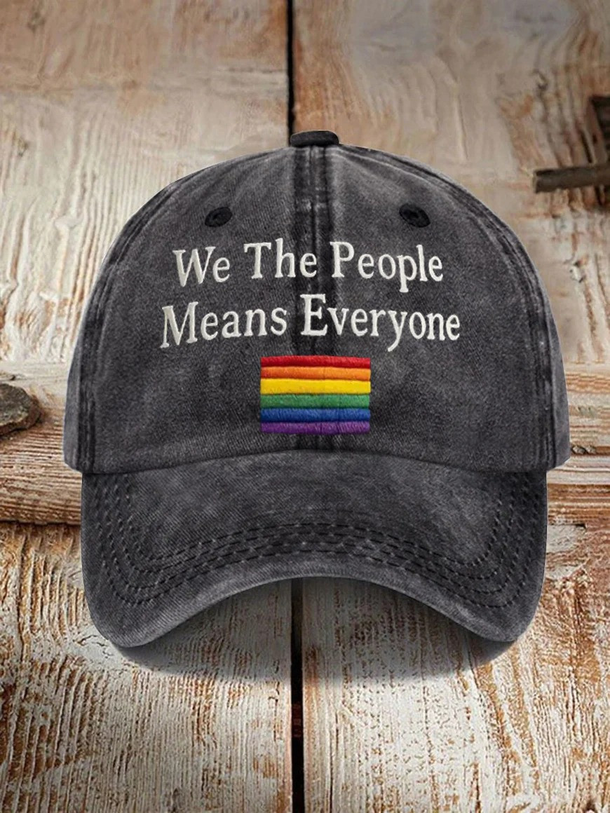 We The People Means Everyone Baseball Cap Colorful Rainbow Flag Hat Gift For Support