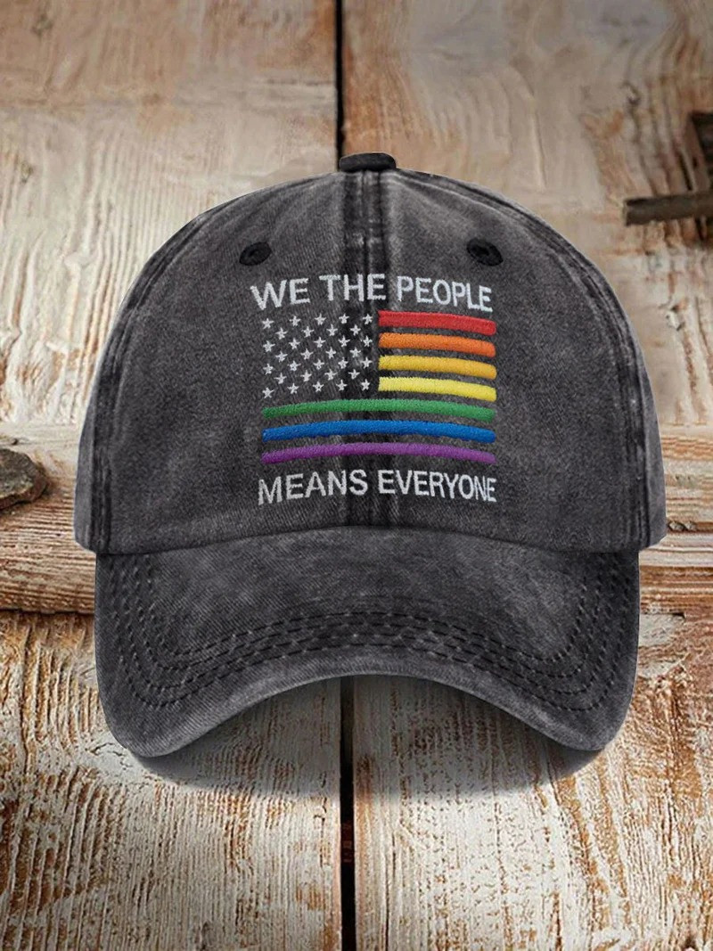 We The People Means Everyone Baseball Cap LGBTQ Equality Statement Hat Gift Ideas