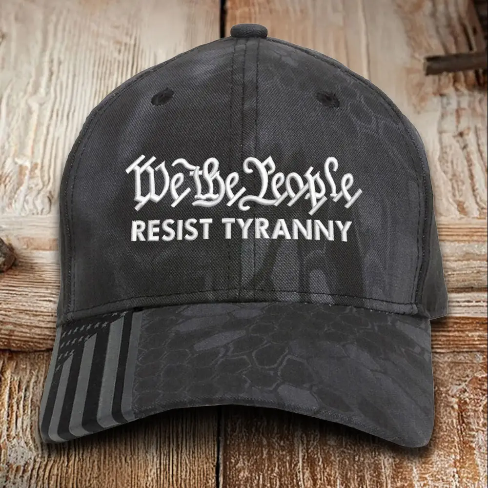 We The People Resist Tyranny Embroidered Camo Hat Patriotic Cap Trump 2024 Merch