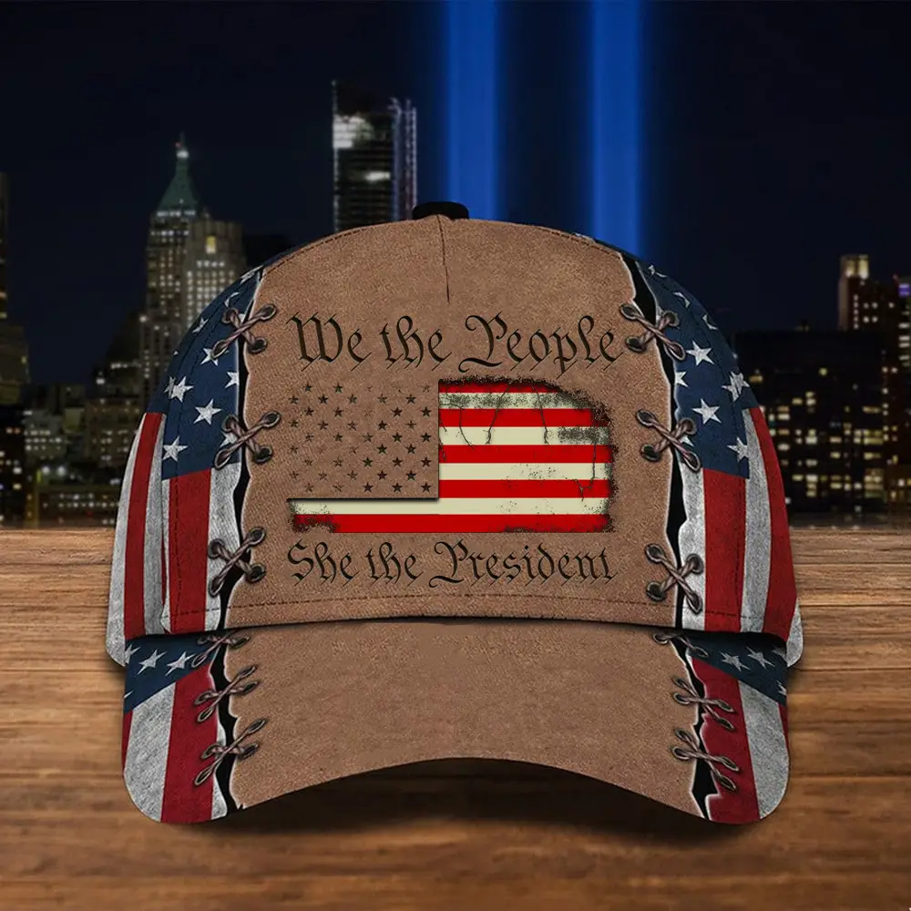 We The People She The President Hat Kamala For President American Flag Hat Democrat Cap