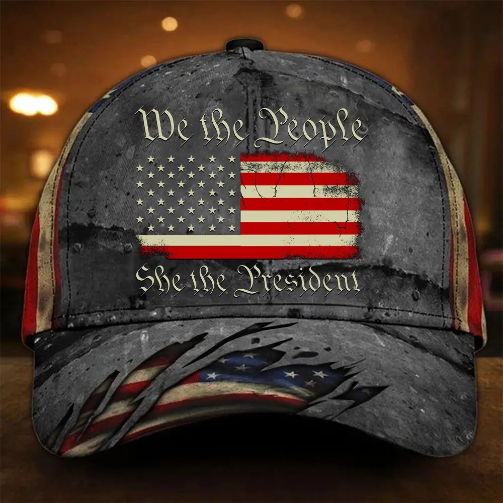 We The People She The President Hat Kamala For President Retro Hat Democrat Merchandise