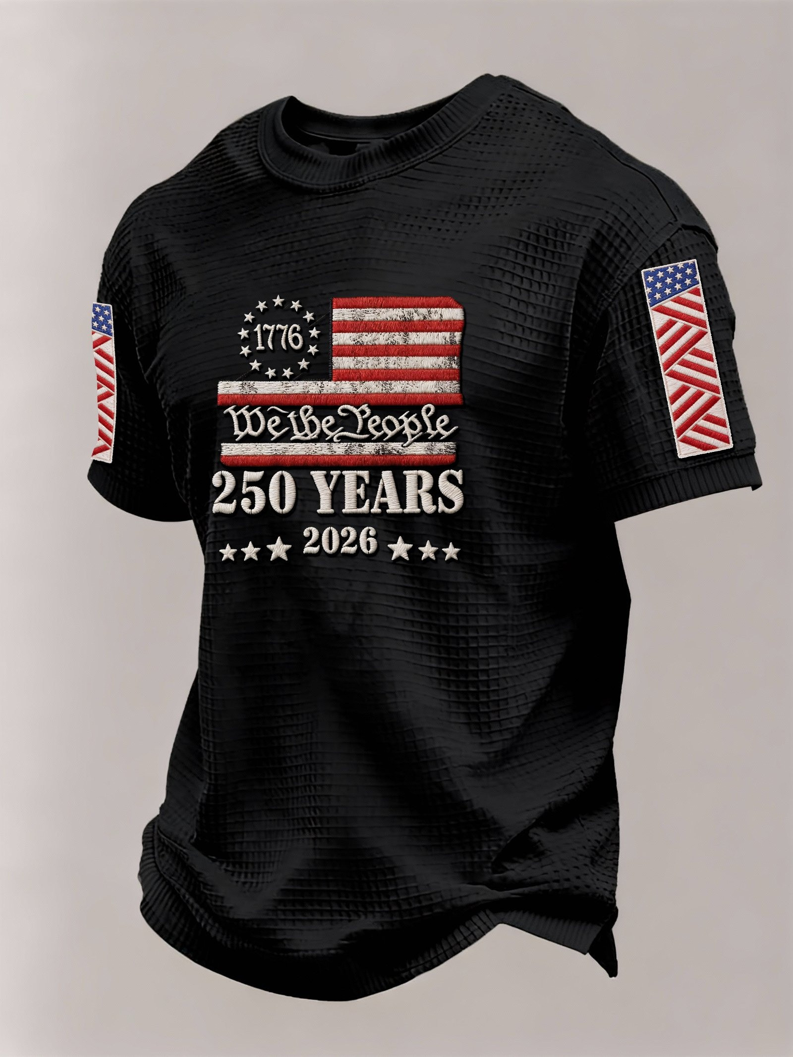 We The People Waffle T-Shirt 250 Years 1776 2026 Crewneck Gift Ideas For Dad
