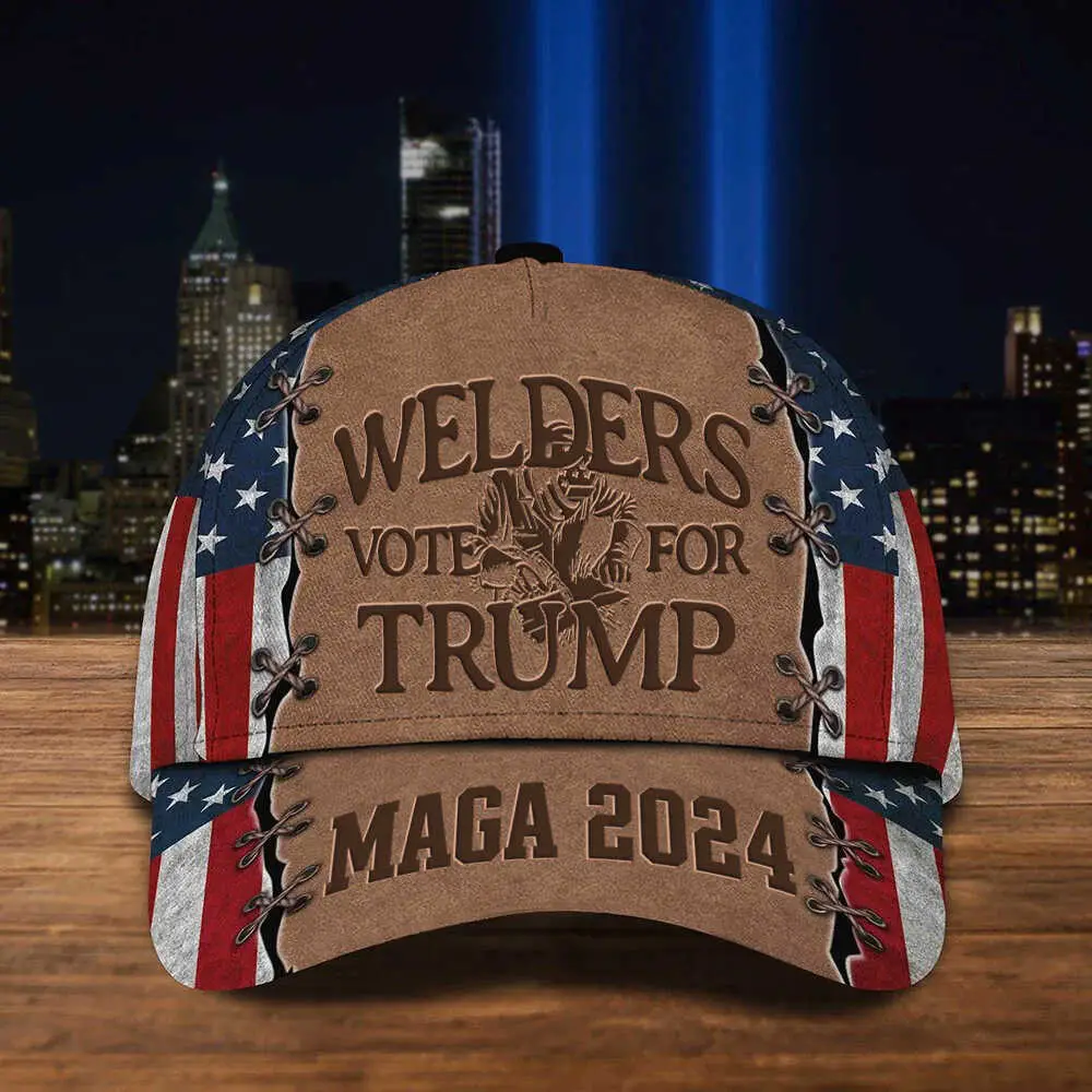 Welders Vote For Trump Hat MAGA 2024 Donald Trump Hat American Flag Cap Gifts For Welders