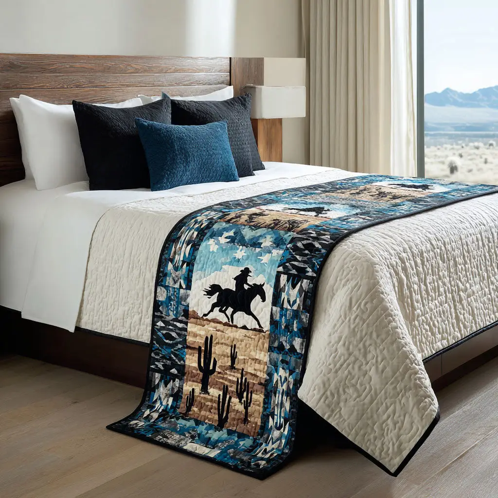 Western Whispers Quilted Bed Runner Western Whisper Theme Rustic Gift