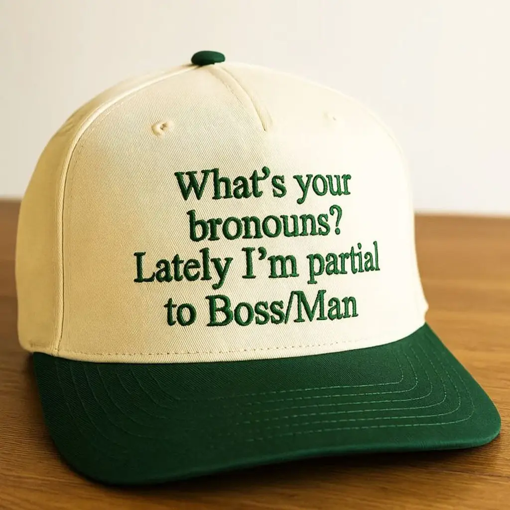 What’s Your Bronouns Lately I’m Partial To Boss Man Embroidered Hat Christmas Gifts For Him - WearandDecor