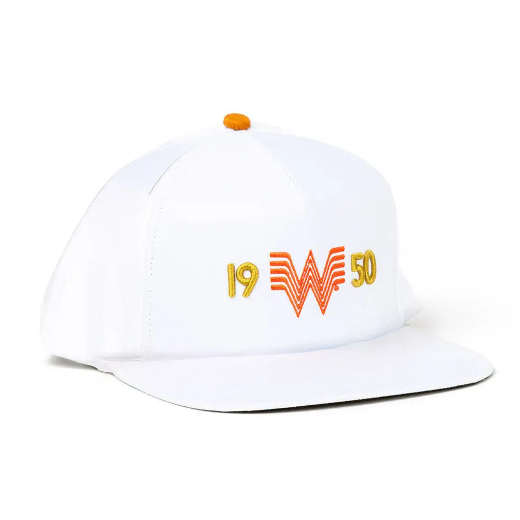 Whataburger Merch White W 1950 Staunch Collection Snapback Hat Embroidered Gifts For Him -WearandDecor