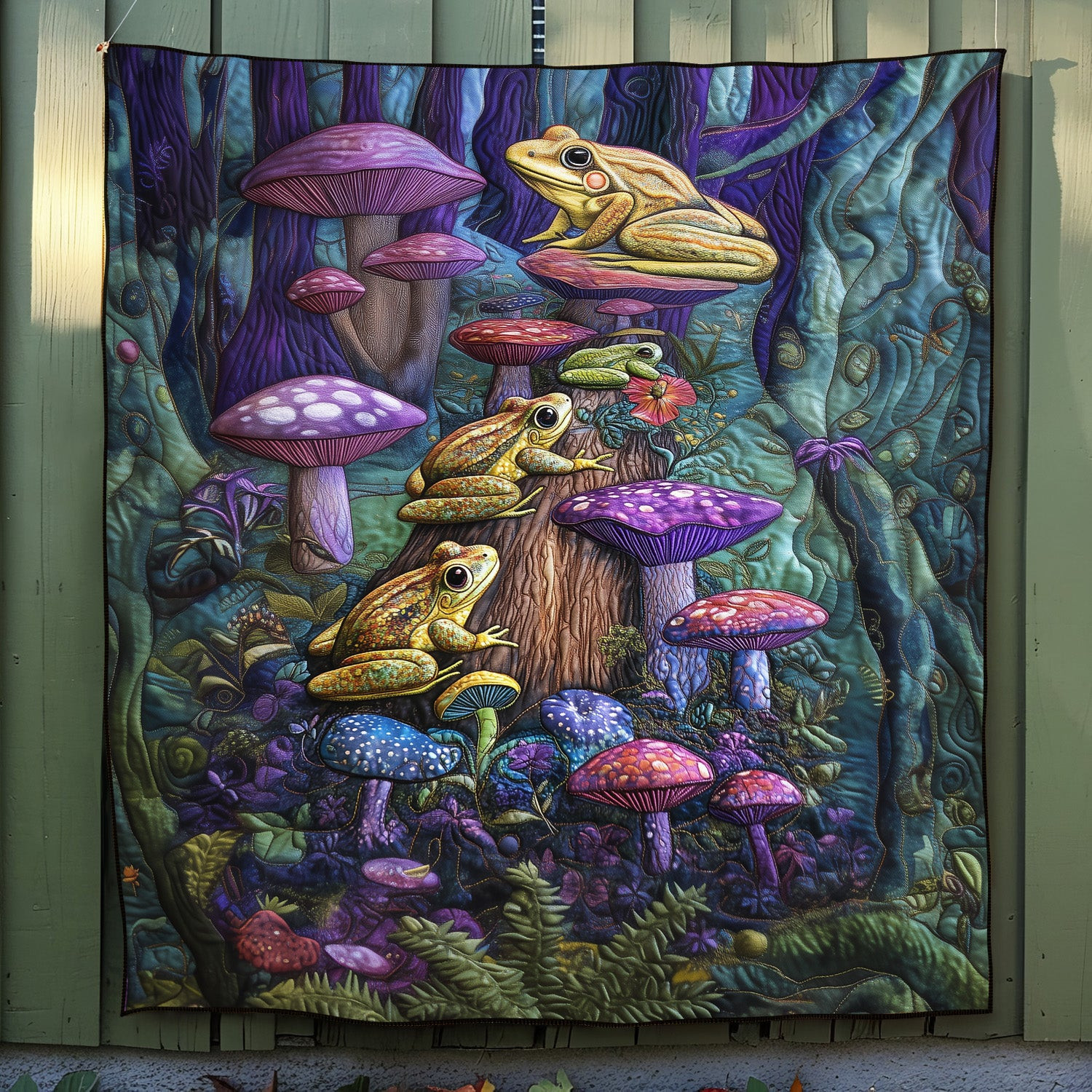 Whimsical Lily Leap Quilted Blanket Bedroom Decor Christmas Black Women Melanin Gifts