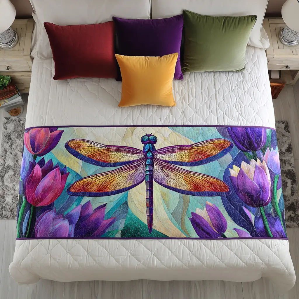 Whimsy Dragoy Quilted Bed Runner Whimsy Dragoy Garden Gift