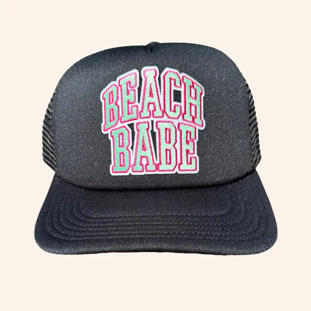 Whiskey Biz Merch Beach Babe Embroidered Trucker Hat Gifts For Her -WearandDecor