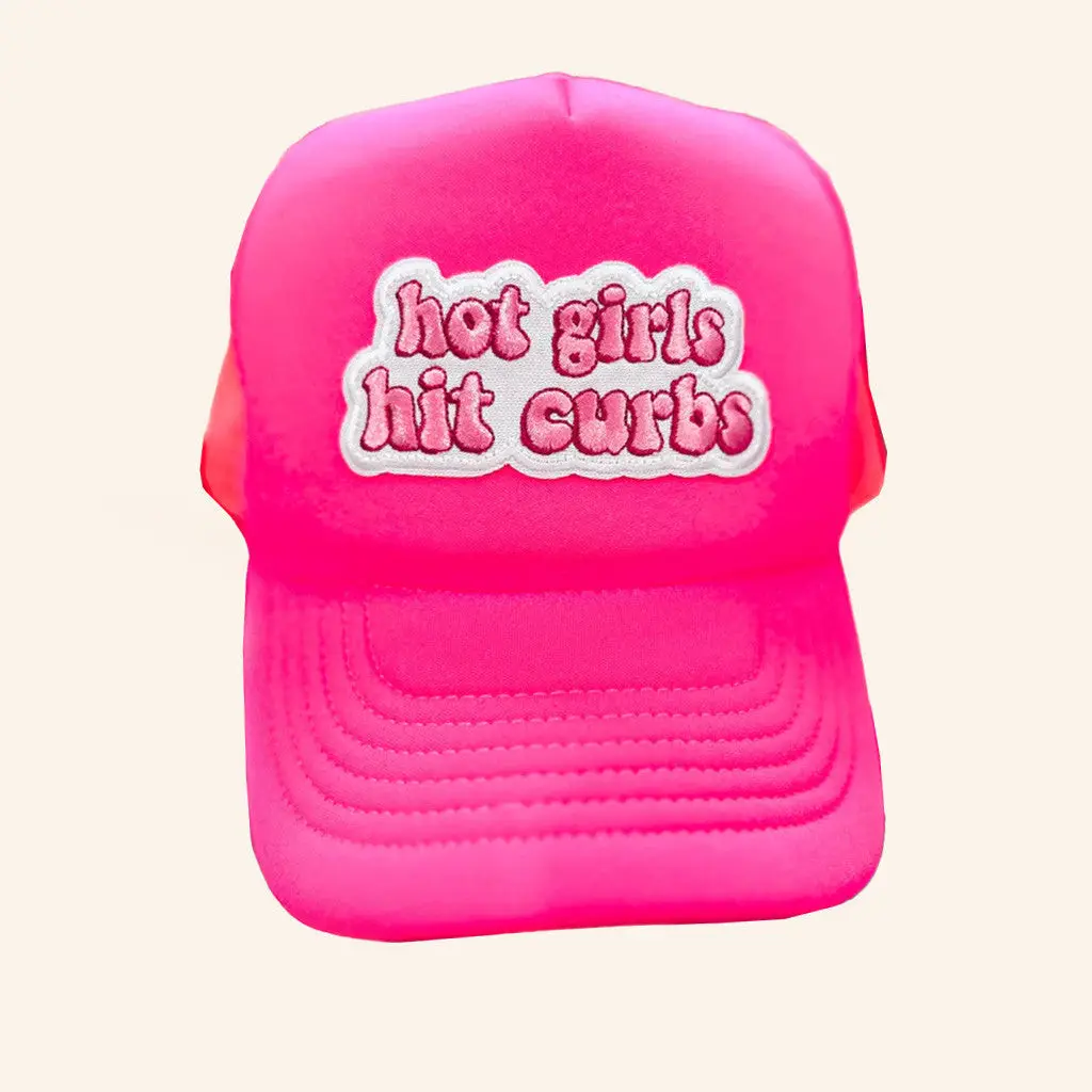 Whiskey Biz Merch Hot Girls Hit Curbs Embroidered Trucker Hat Gifts For Her -WearandDecor Whiskey Biz Merch Hot Girls Hit Curbs Embroidered Trucker Hat Gifts For Her -WearandDecor - Image 1