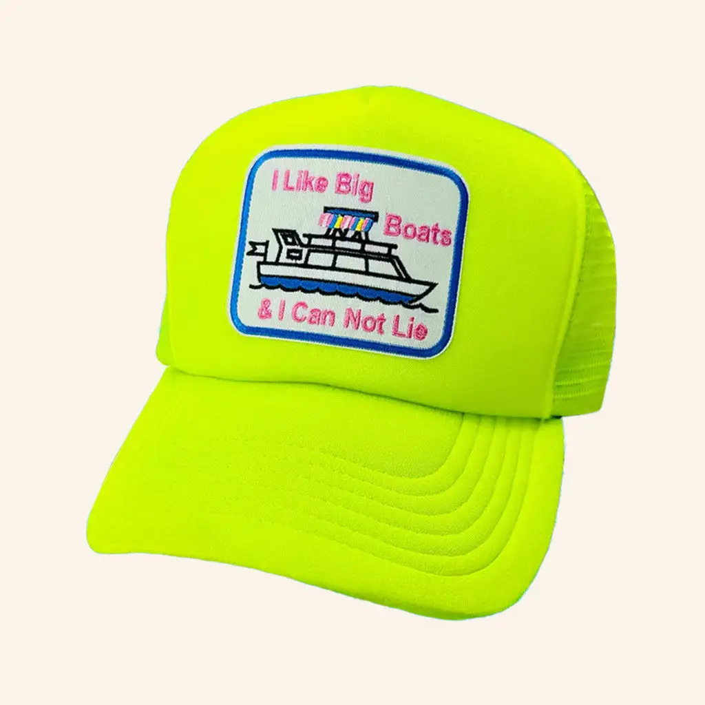 Whiskey Biz Merch I Like Big Boats Embroidered Trucker Hat Gifts For Wife -WearandDecor
