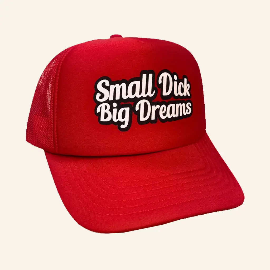 Whiskey Biz Merch Small D Big Dreams Red Trucker Hat Present For Him -WearandDecor Whiskey Biz Merch Small D Big Dreams Red Trucker Hat Present For Him -WearandDecor - Image 1