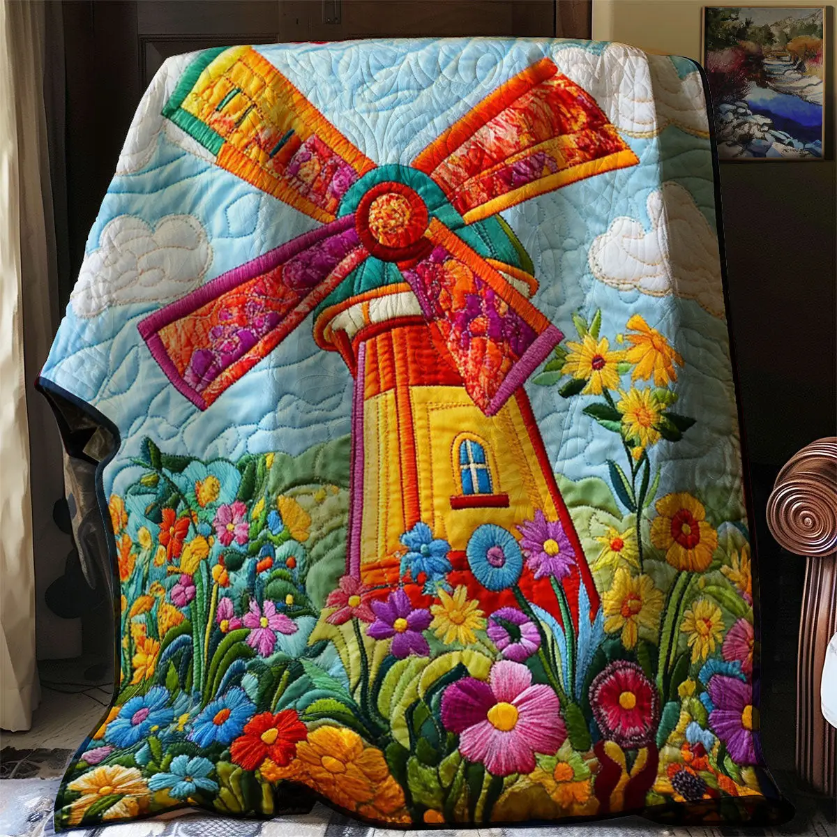 Whispers Of The Windmill Quilt Luxury Throw Blankets Mother's Day Gifts For Daughter