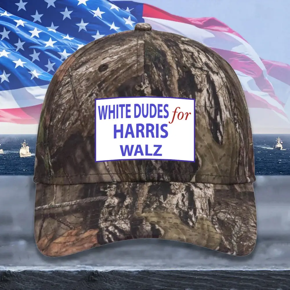 White Dudes For Harris Walz Camo Hat Harris Walz 2024 Supporters Hat Gifts For Dad