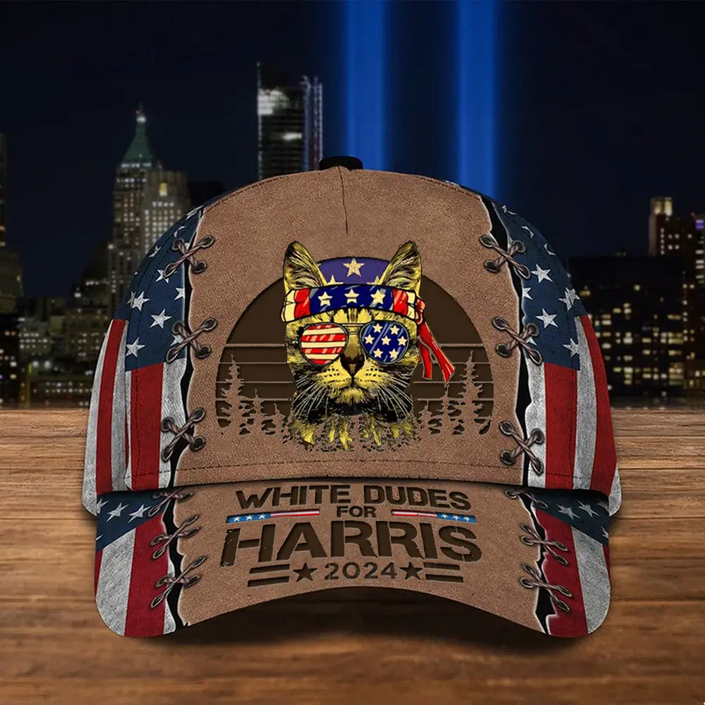 White Dudes For Kamala Harris Hat Childless Cat Lady For Kamala Hat American Flag Cap