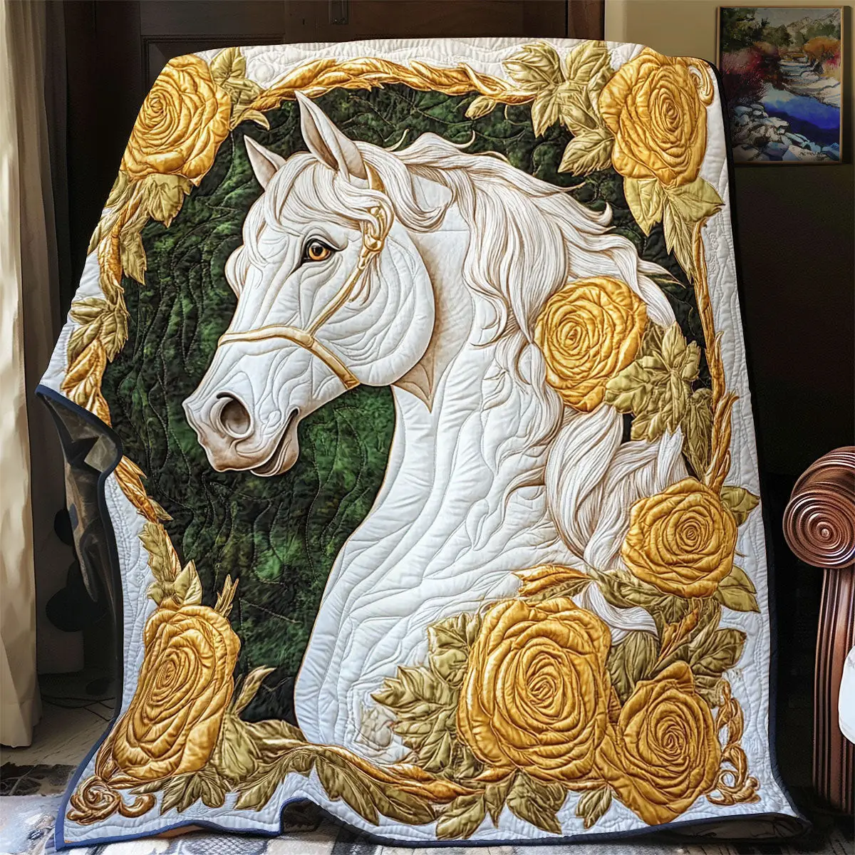 White Horse Quilt Blankets Best Throw Blanket Awesome Mother's Day Gifts 2025