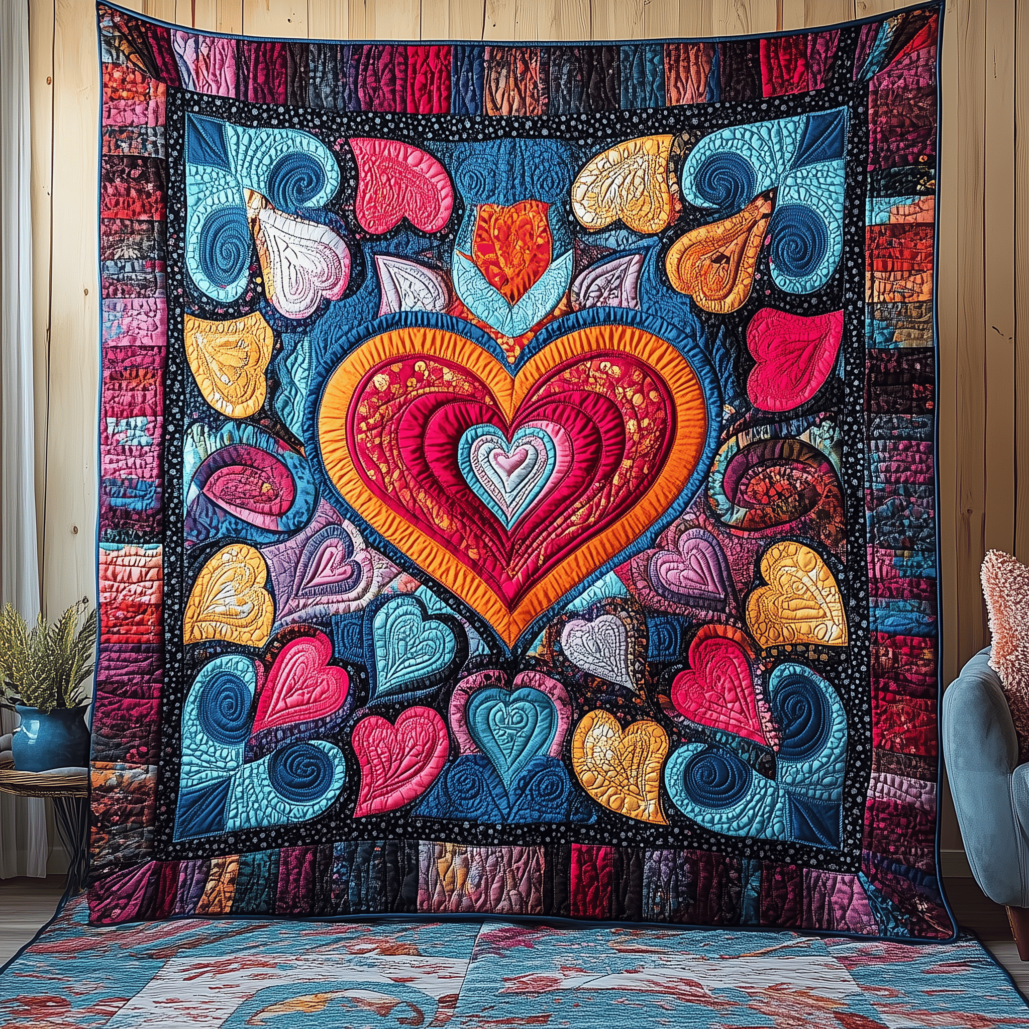 Wholeness Of The Heart Quilted Blanket Cozy Living Decor First Valentine Gift For Boyfriend