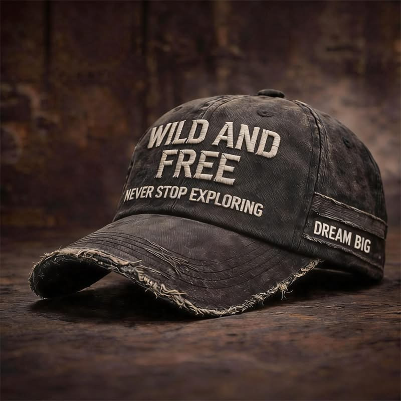 Wild And Free Never Stop Exploring Hat Dream Big Baseball Cap Gifts For Adventure Lovers