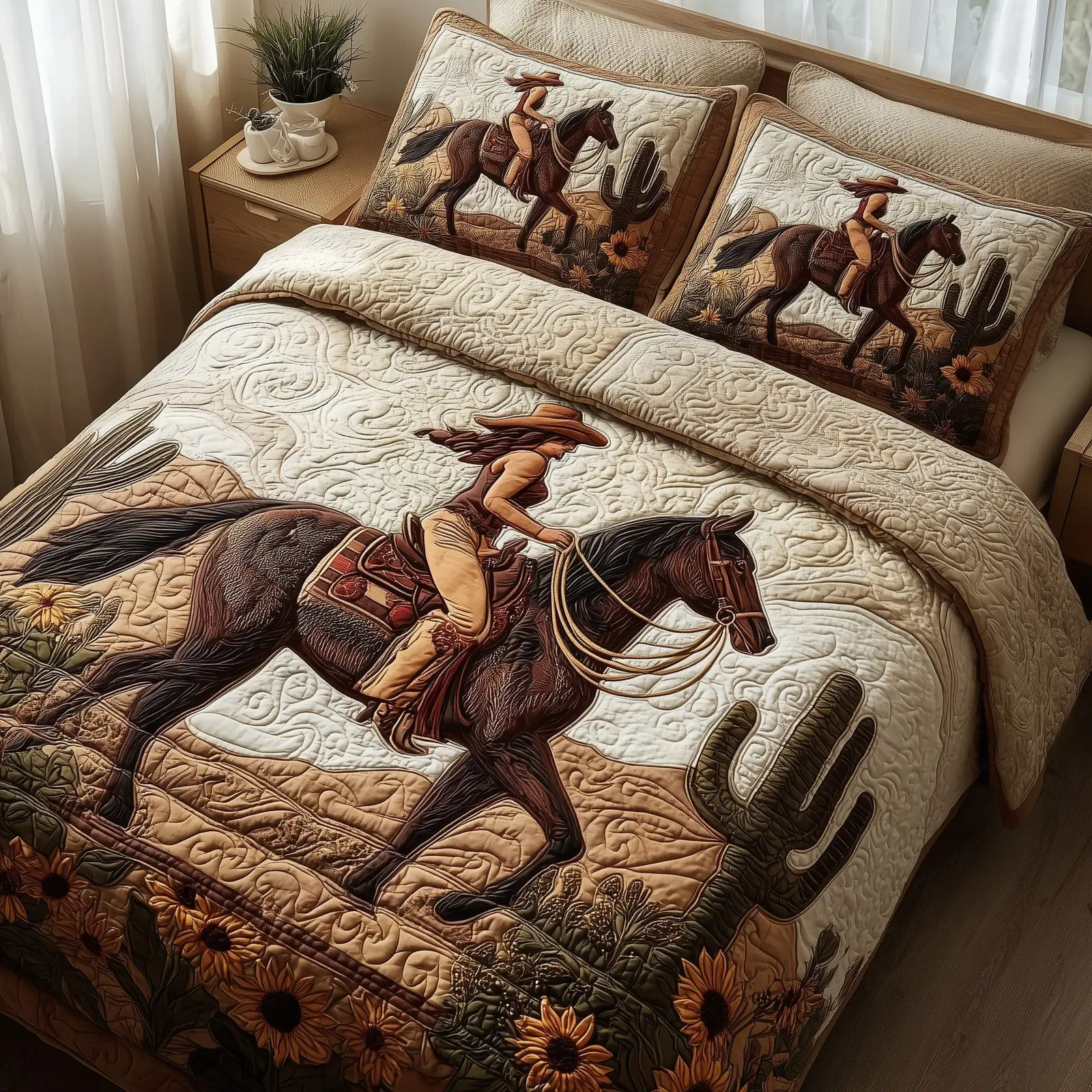 Wild And Free Quilted Bedding Set New Home Gift