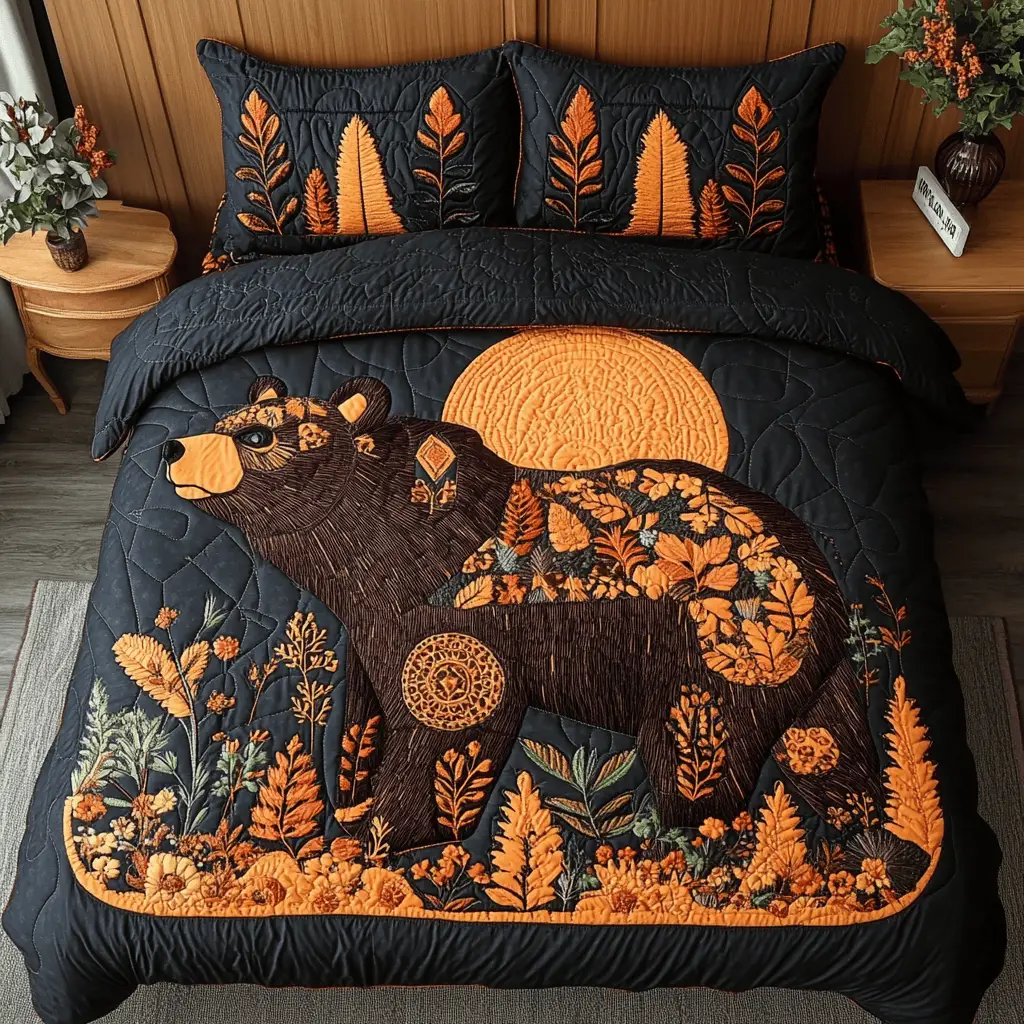 Wild Majesty Quilted Bedding Set Cool Bedroom Decor Gift Ideas For Wildlife Lovers