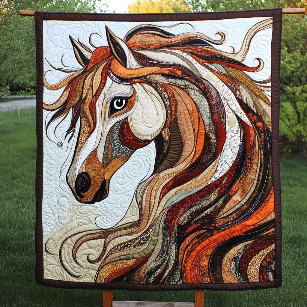 Wild Stallion Quilted Blanket Bedroom Xmas Decor Best Gifts For Horse Riders