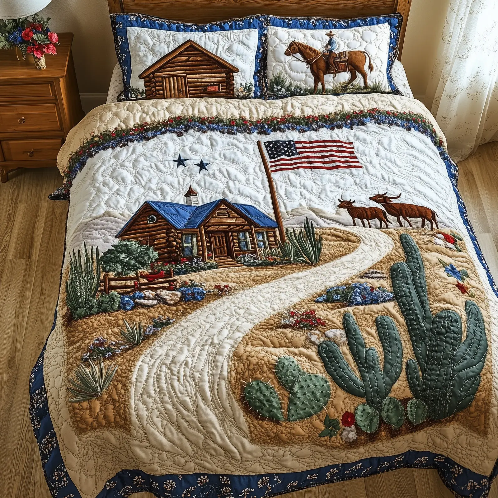 Wild Texas Dreams  Quilted Bedding Set Best Bedding Sets Unique Gifts For Mom