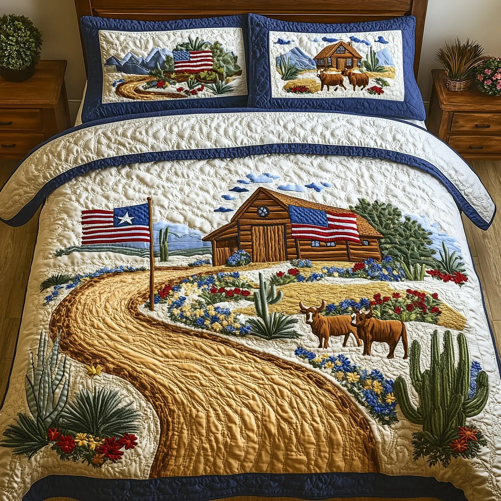 Wild Texas Dreams  Quilted Bedding Set Best Gifts For New Moms