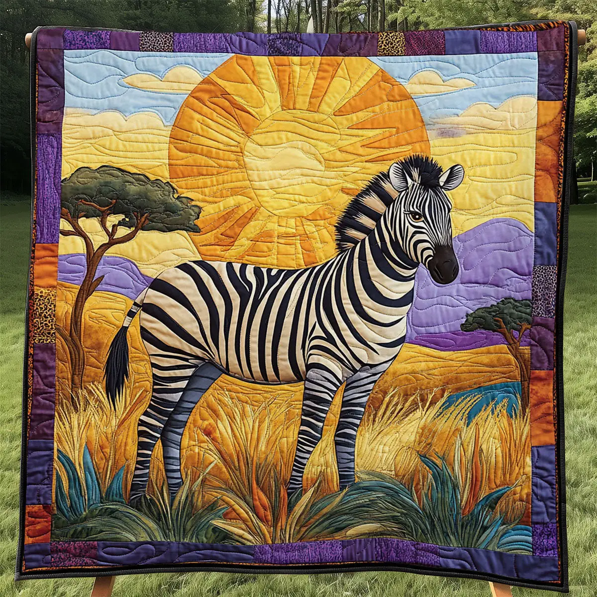 Wild Zebra Quilt Blanket African Art Throw Blanket Native Presents For Zebra Lovers Wild Zebra Quilt Blanket African Art Throw Blanket Native Presents For Zebra Lovers - Image 1