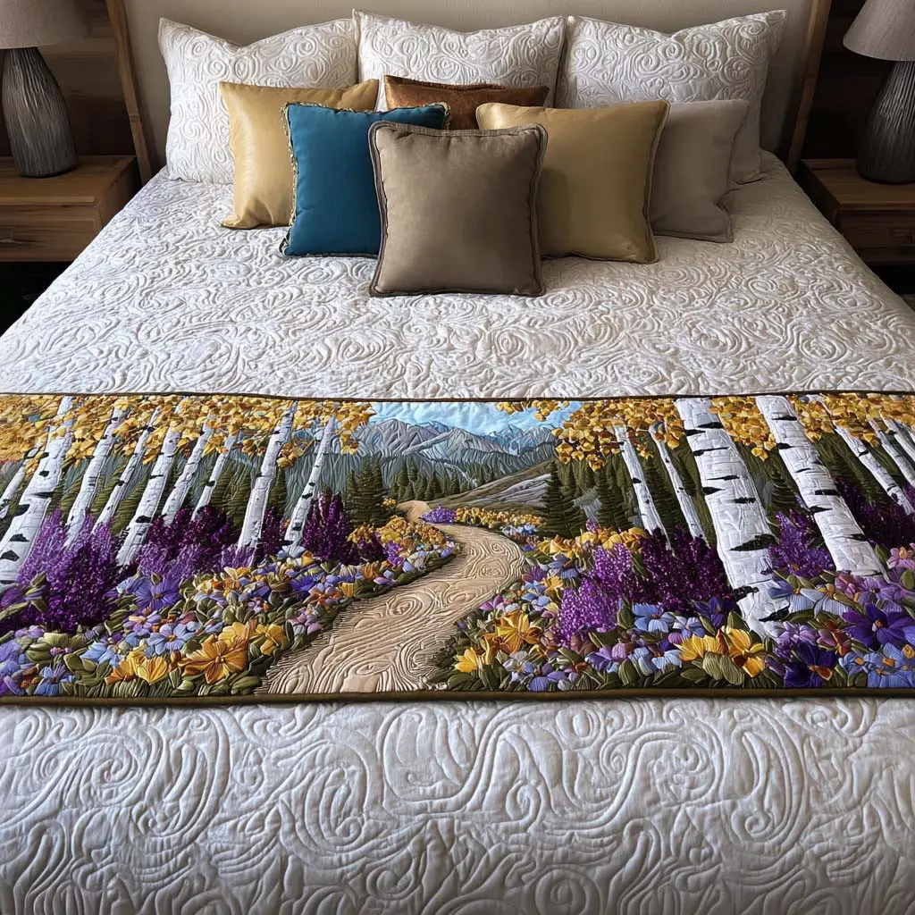 Wildflower Grove Quilted Bed Runner Wildflower Grove Bloom Beautiful Spring Gift
