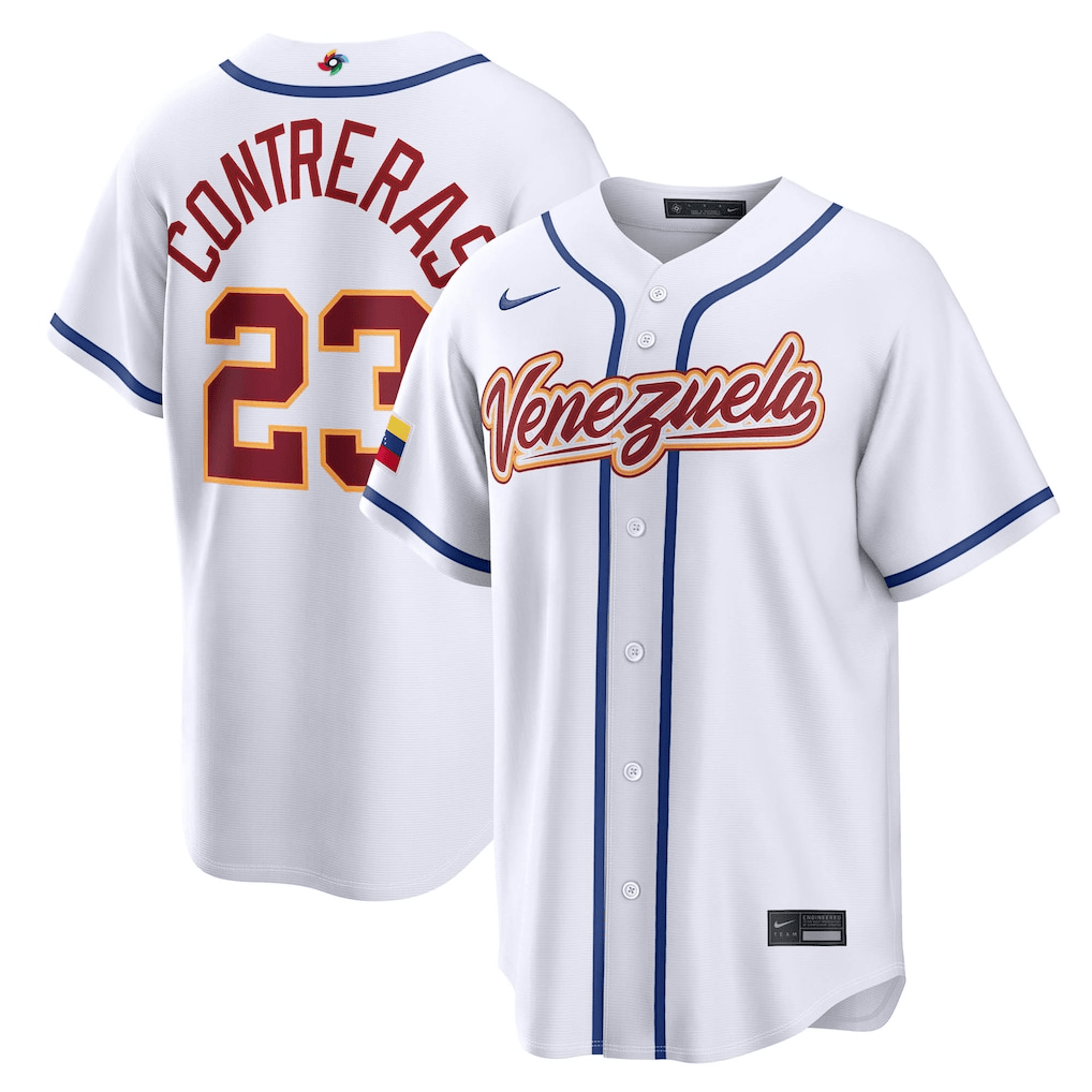 William Contreras #23 Venezuela WBC 2026 Home Stadium Jersey Venezuela World Baseball Classic Merch