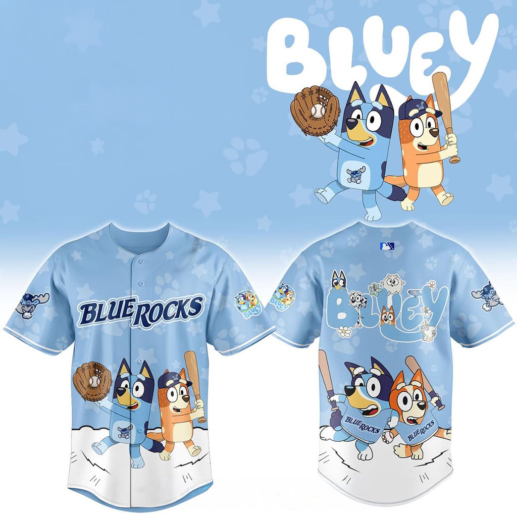 Wilmington Blue Rocks Bluey Night Game 2026 Minor Baseball Jersey Rocks Merch Fan Gifts
