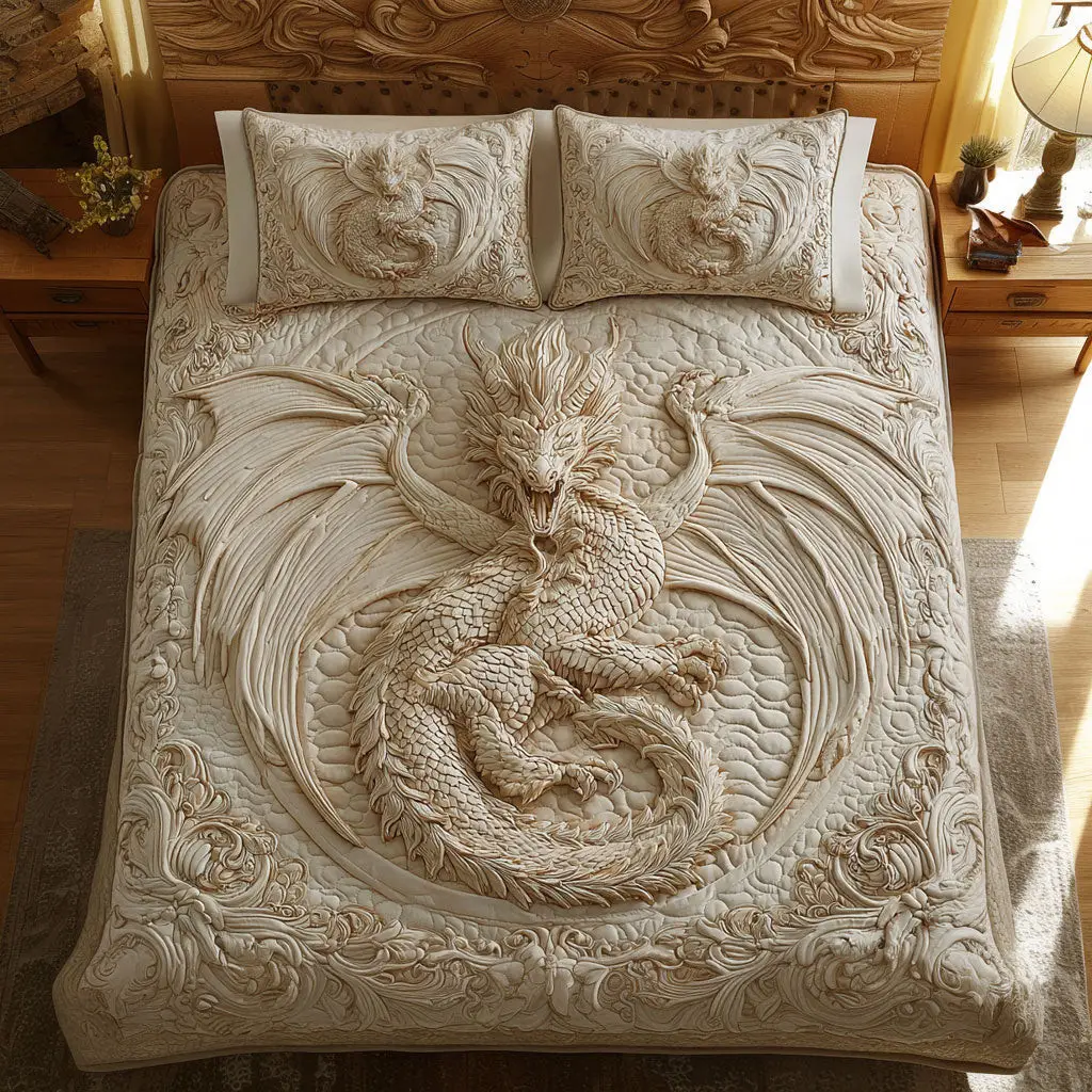 Wings of Eternity Quilted Bedding Set Duvet Cover Bedspread Gifts Bedroom Decorative