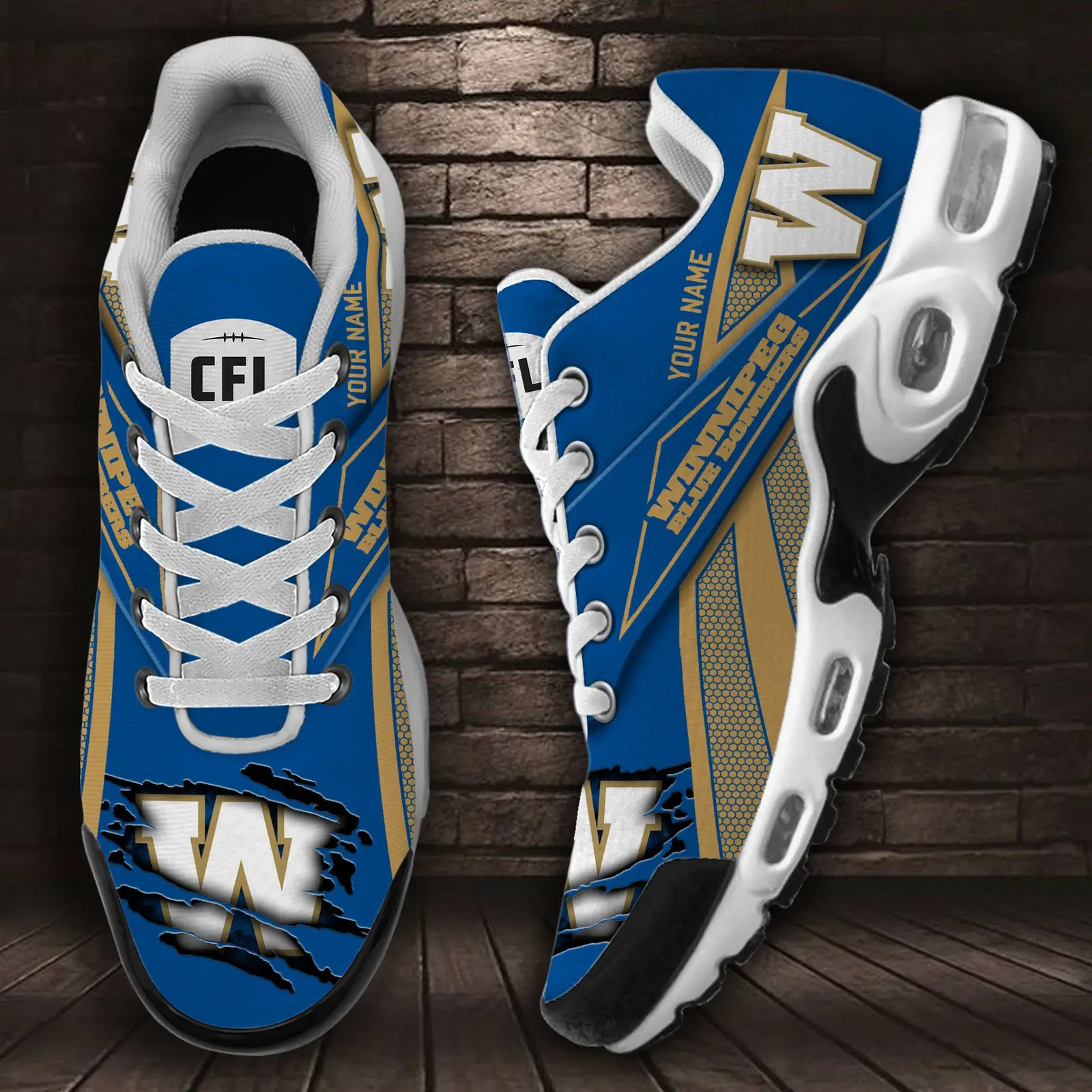 Winnipeg Blue Bombers Air Max Plus Shoes Sneakers For Men And Women Winnipeg Blue Bombers Air Max Plus Shoes Sneakers For Men And Women - Image 1