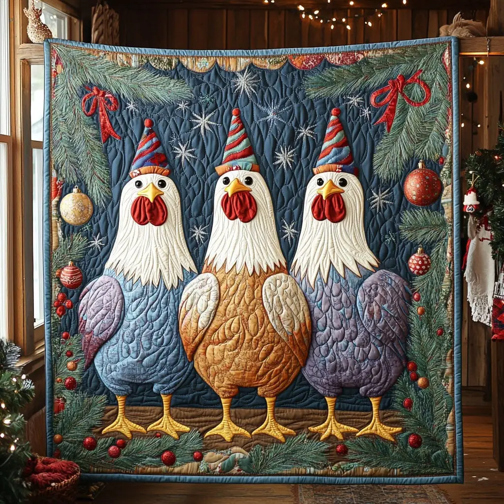 Winter Chicken Dance Quilt Thoughtful Quilt Blanket Gift for Loved Ones