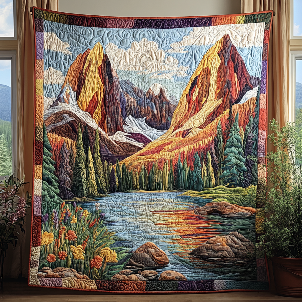 Winter Wood Quilted Blanket Cute Throw Blanket Best Gifts For Nature Lovers Winter Wood Quilted Blanket Cute Throw Blanket Best Gifts For Nature Lovers - Image 1