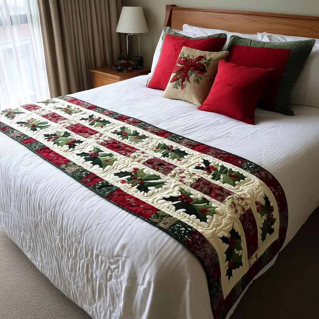 Winterberry Trail Quilted Bed Runner Winterberry Trail Holiday Gift