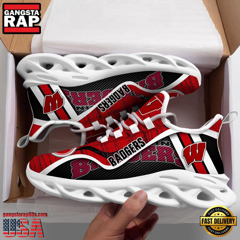 Wisconsin Badgers NCAA Clunky Air Max Shoes Air Cushion Sneakers