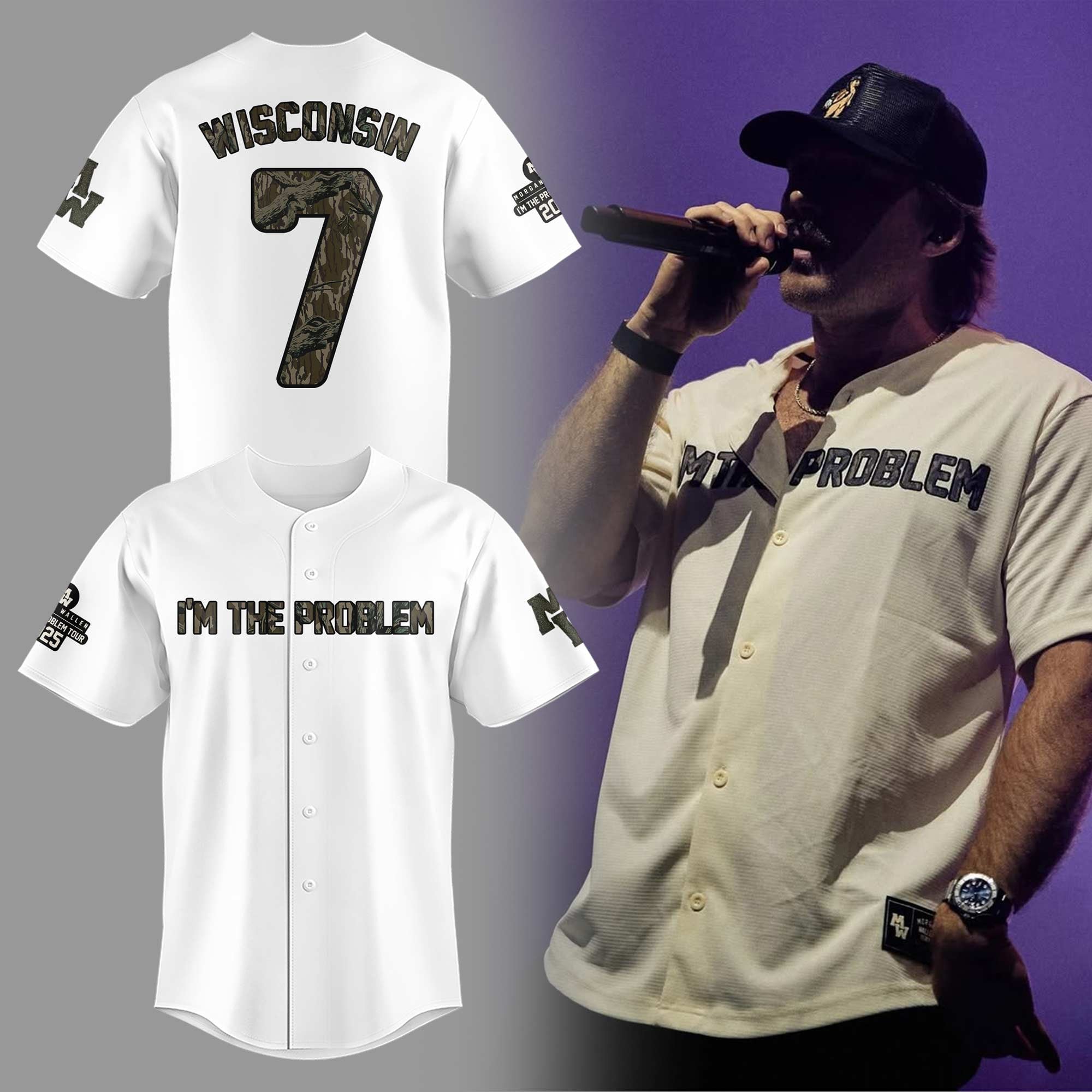 Wisconsin Badgers x Morgan Wallen Tour 2025 Baseball Jersey Badgers Merch Fans Gifts