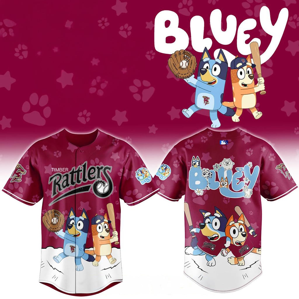 Wisconsin Timber Rattlers x Bluey Night Game 2026 Minor Baseball Jersey Rattlers Merch