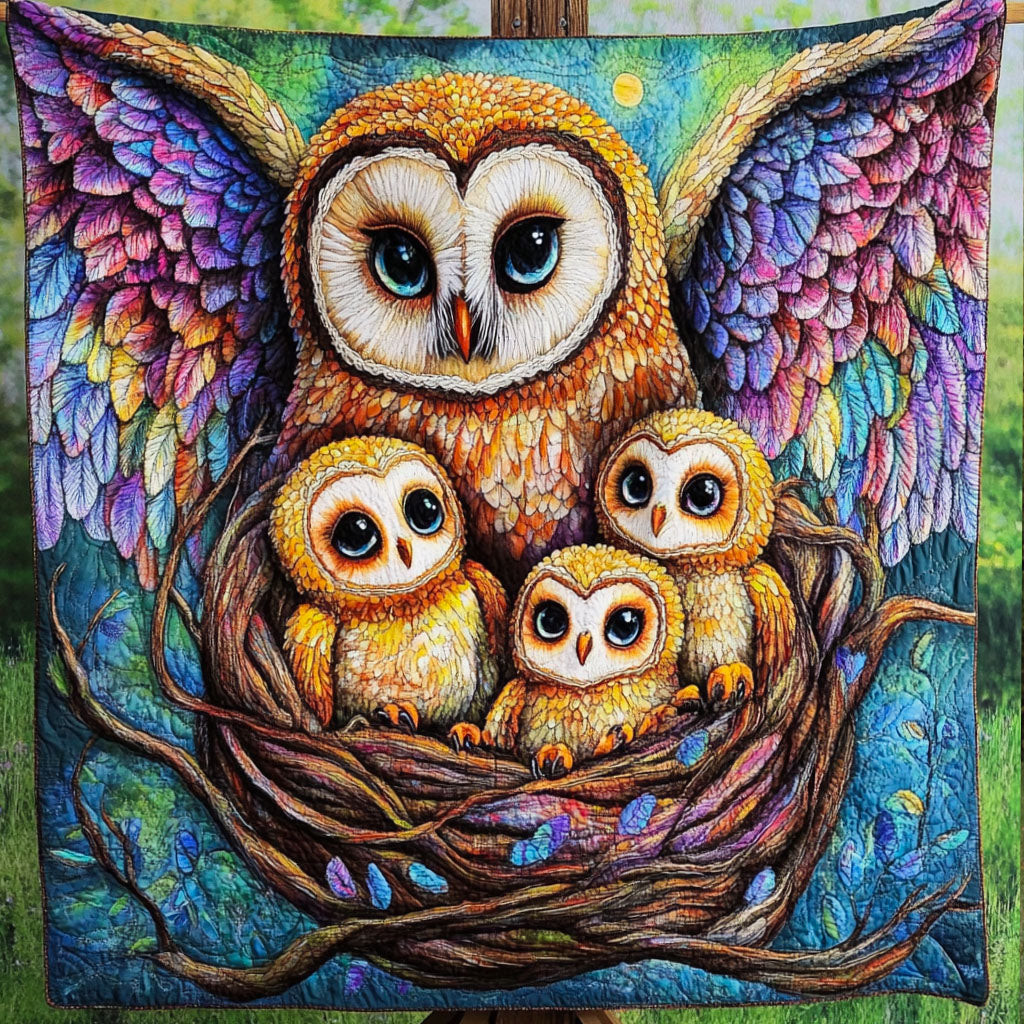 Wise Nest Quilted Blanket Best Throw Blanket Great Best Gifts For Owl Lovers Wise Nest Quilted Blanket Best Throw Blanket Great Best Gifts For Owl Lovers - Image 1