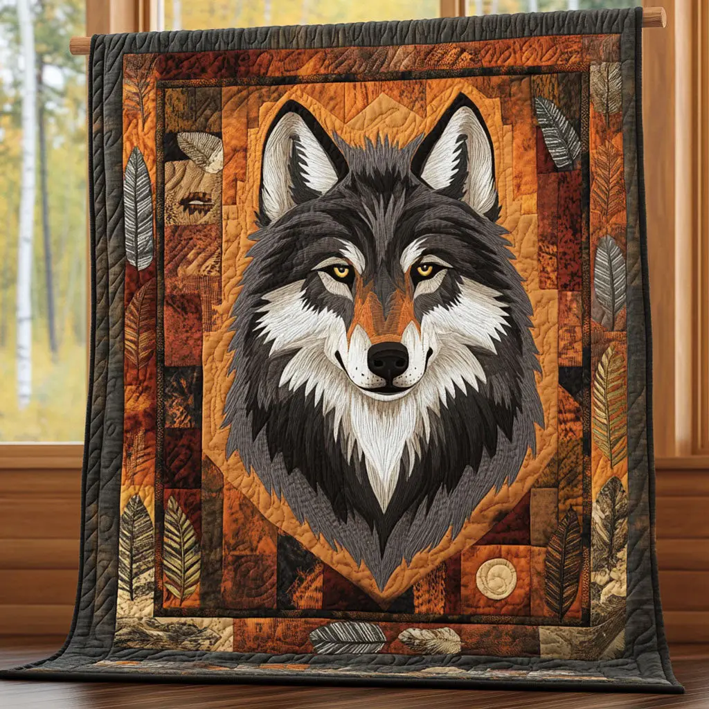 Wolf Alpha Spirit Quilt Blanket Art Throw Blanket Special Gift Ideas For Wolf Lovers