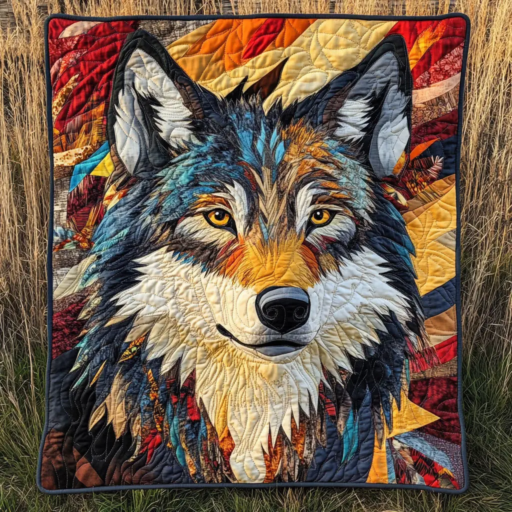 Wolf Native American Quilt Best Throw Blanket Birthday Presents For Mum