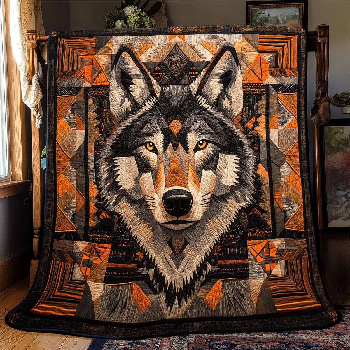 Wolf Native American Quilt Blankets Best Mother's Day Gifts For First Time Mom