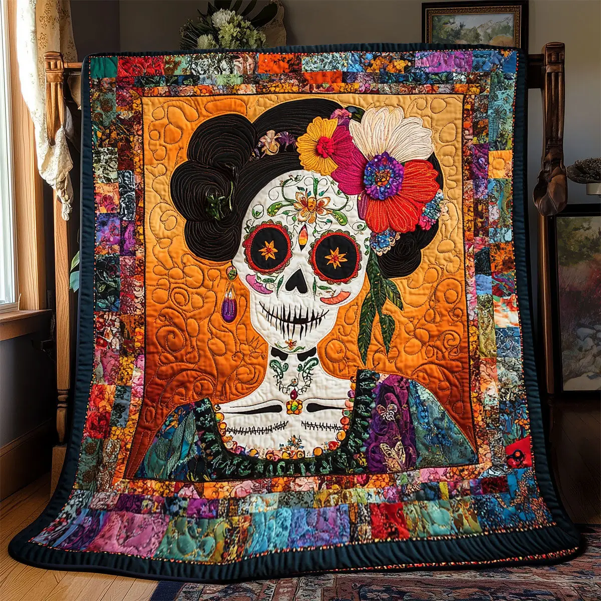 Woman Day Of The Dead Quilt Blankets Gift For Daughter In Law On Mother'S Day Woman Day Of The Dead Quilt Blankets Gift For Daughter In Law On Mother'S Day - Image 1