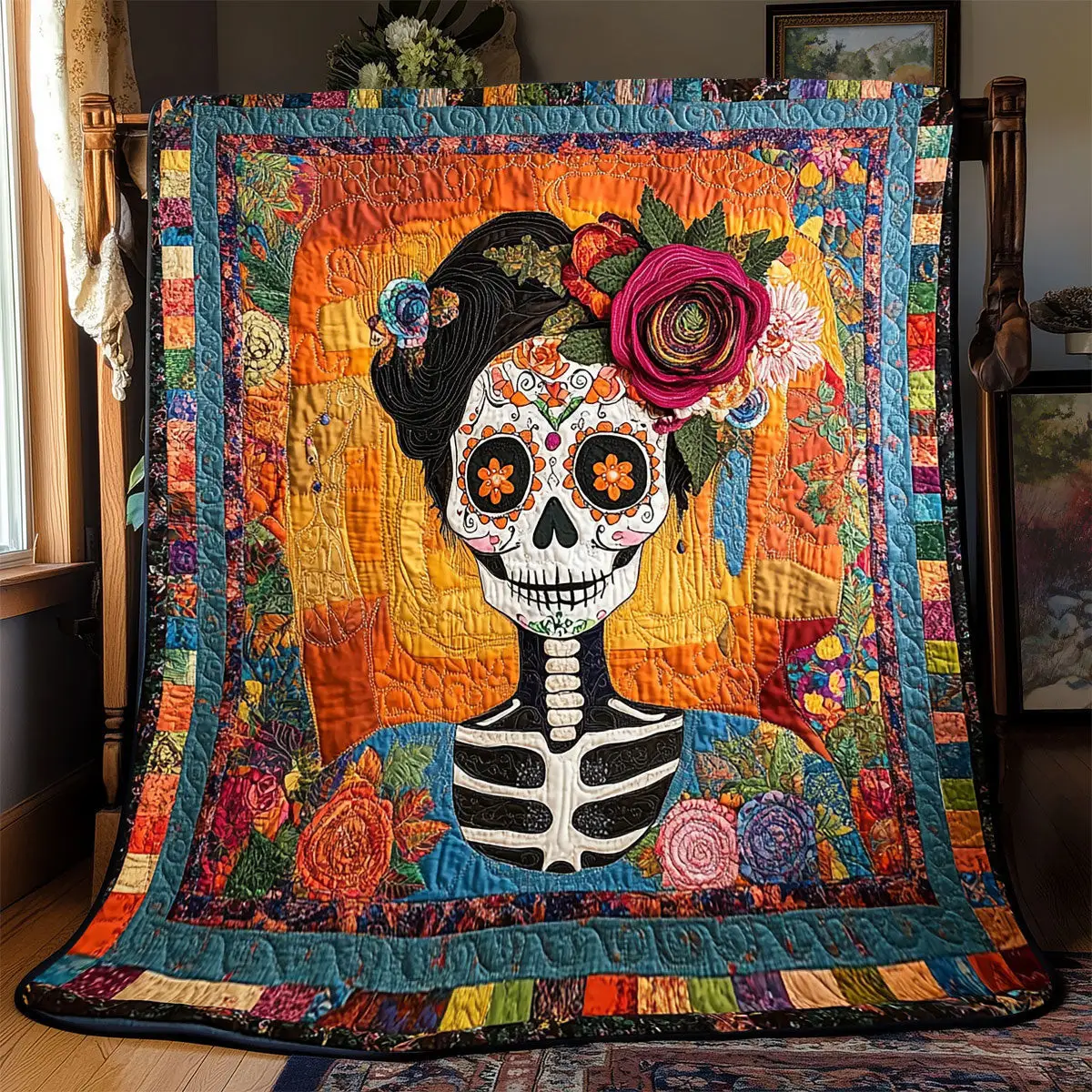 Woman Day Of The Dead Quilt Blankets Useful Gifts For Mom