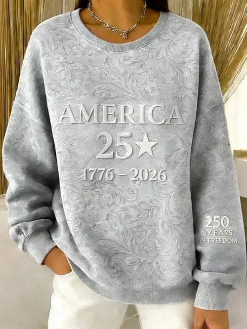 Women's American 250th Anniversary Sweatshirt 250 Years Of Freedom Clothes Gift For Her