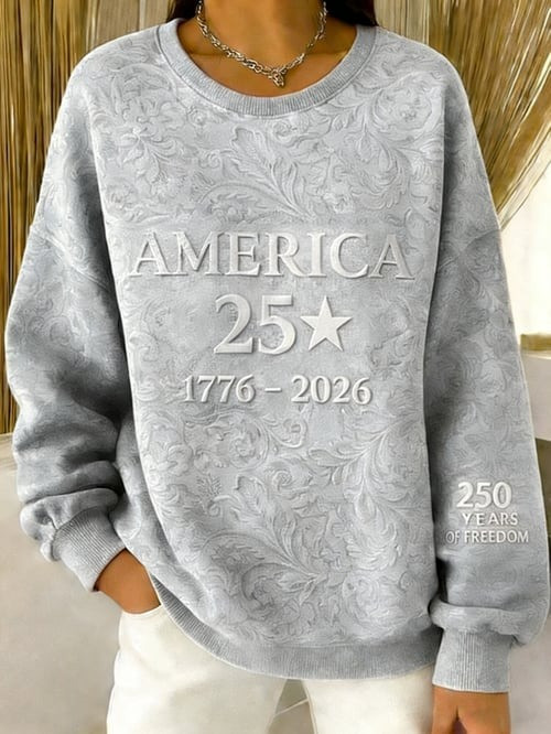 Women's American 250th Anniversary Sweatshirt 250 Years Of Freedom Clothes Gift For Her Women's American 250th Anniversary Sweatshirt 250 Years Of Freedom Clothes Gift For Her - Image 1