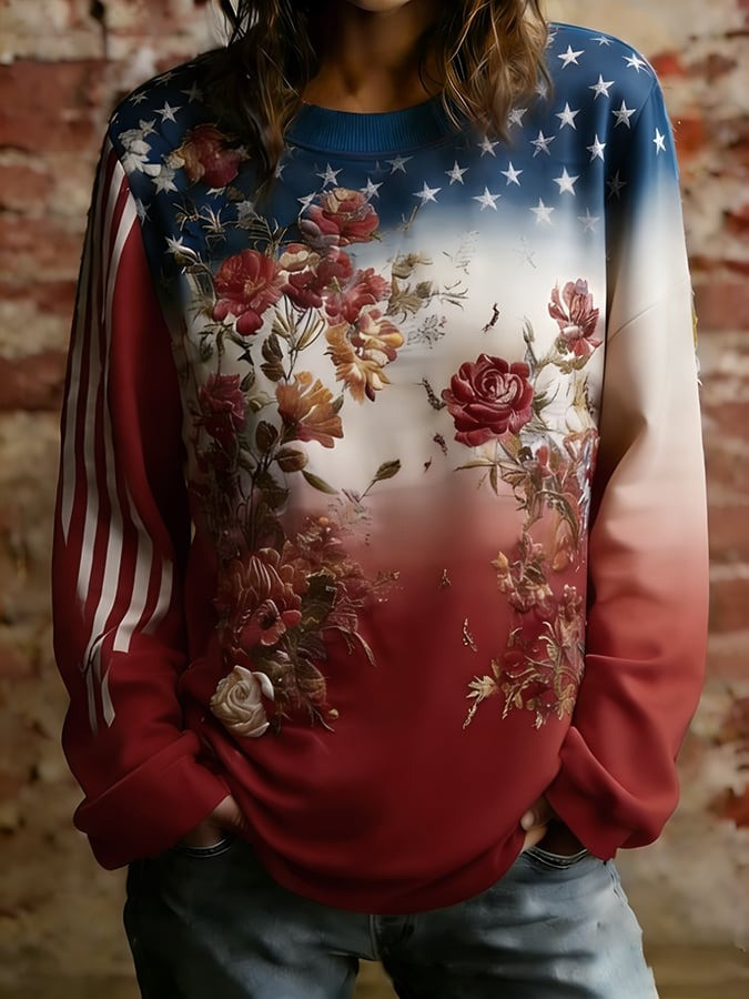 Women's American 250th Anniversary Sweatshirt Fourth Of July Clothes Gift For Sister