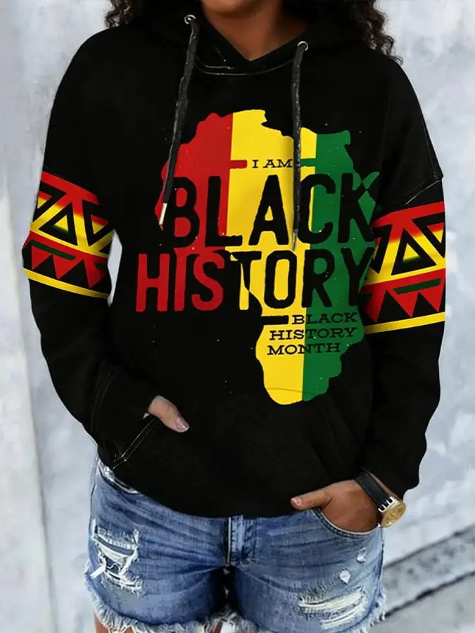 Women's Black History Month Hoodie I Am Black History Apparel Gift For Her